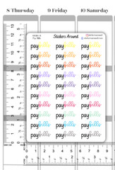 Rainbow Pay Bills Duo Font Script Planner Sticker, Finance Sticker, Bill Due