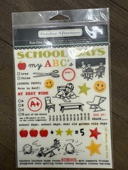 October Afternoon: «Schoolhouse» 1,2,3’s – 8×8 Paper Pads + Embellishments