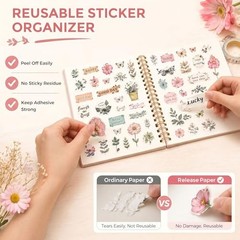 Koogel Reusable Sticker Book A5 Album Organizer 50 Sheets 100 Pages Storage