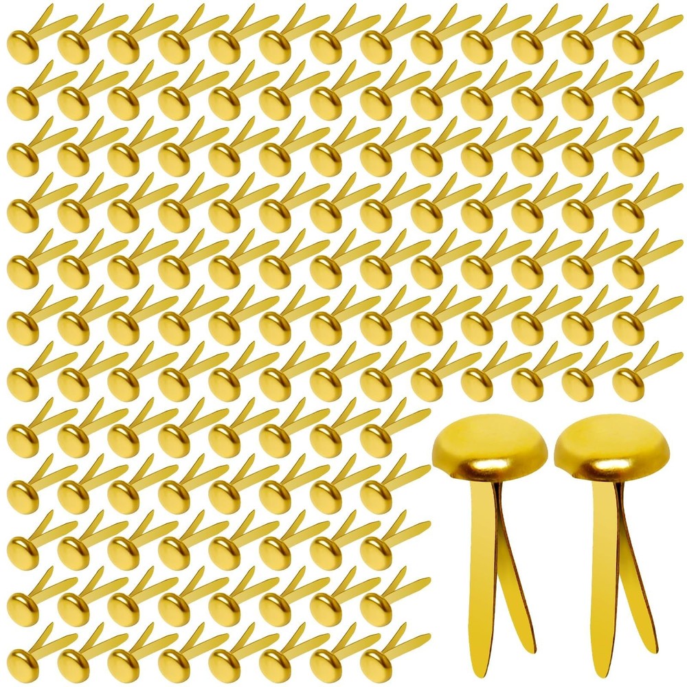 Paper Brass Fasteners 3/4 Inch Metal Brads Round Craft Making DIY 300 PCS