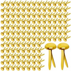 Paper Brass Fasteners 3/4 Inch Metal Brads Round Craft Making DIY 300 PCS