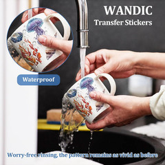 3 Sheets Rub on Transfer Stickers, Mermaid Waterproof Decals Furniture Craft Dec