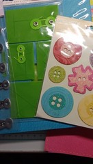 Scrapbooking Lot- 8.5 x 8.5 Scrapbook with paper and Embellishments