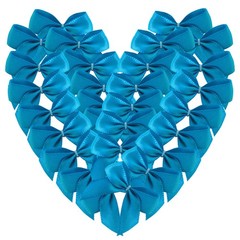 Micomon 50pcs 1.2-Inch Mini Bows for Crafts Mini Satin Ribbon Bows in Blue Color
