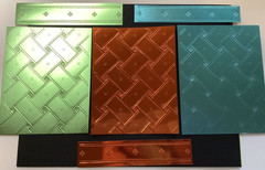 Matelasse Pre Cut Foil Card Toppers Using Anna Griffin Embossing Folder