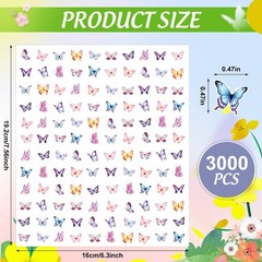 3000 Pcs Small Butterfly Stickers for Kids Pink and Purple Mini Tiny Watercol…