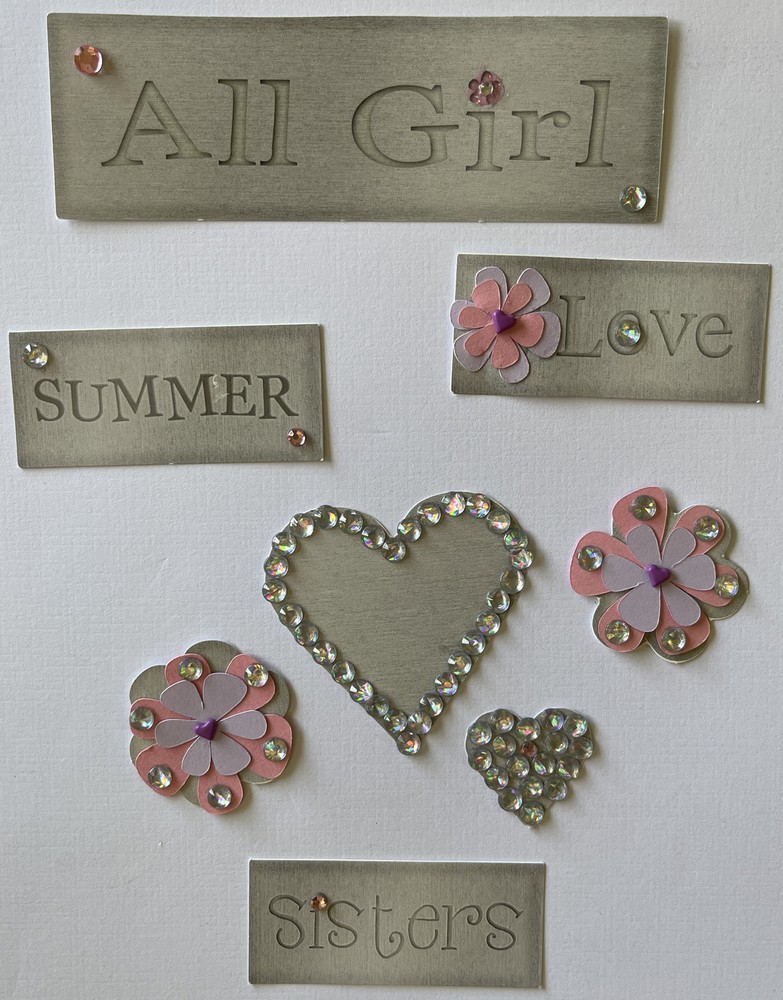 ALL GIRL Die-Cut Set(8pc)Hearts •Sisters•Girlfriend•Flowers•Summer •Love•Cards•
