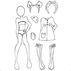 Prima Julie Nutting – GRACIE Paper Doll Stamp Set – NEW – 8 Piece Set