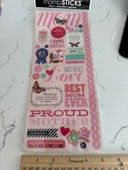Me & My Big Ideas Mambi Stickers «Mom» Best Mom Ever Love Flowers Scrapbooking