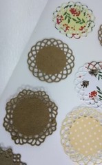Minature Doilies LOT 30 hand punched scrapbooking embelishments card paper 1.5″