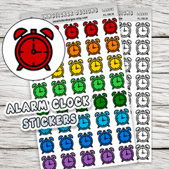 Alarm Clock Stickers, Mini Icon Reminder Planner stickers, Journals, Scrapbooks