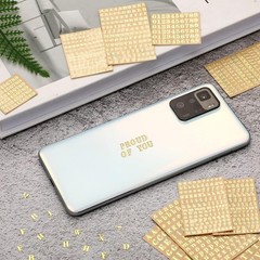 18 Sheets of Elegant Gold Self-Adhesive Letter & Number Stickers for Crafts
