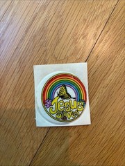 Vtg Puffy Stickers Christian Rainbow 80s Jesus