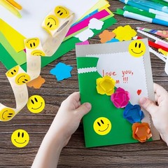 Smiley Face Stickers, 500PCS Happy Face Stickers, 1 Inch Yellow Happy Faces Deca