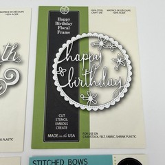 Memory Box Dies LOT of 6 25th 50th Celebration Happy Birthday Angel Wings Bows