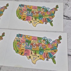 United States USA Stickers 4″ x 2.5″ 4 Stickers