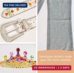 3500pcs Gem Stickers Jewels for Crafts，12 Sheets Rhinestone Stickers for DIY Cra