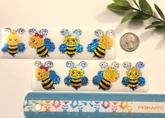 16 Cute Bee Stickers/Sparkly Bee Stickers/Summer Stickers/ Holographic Stickers