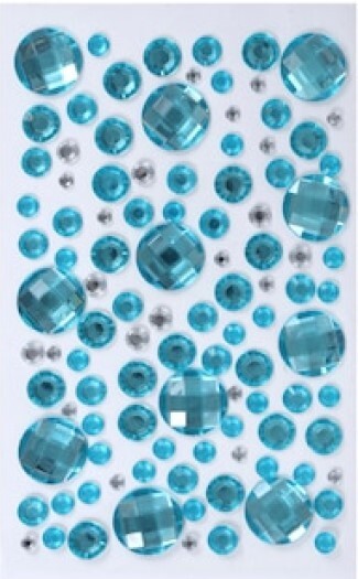 Blue Aqua Teal Gemstones Bling Jewels Gems Crafter’s Square Stickers