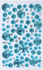 Blue Aqua Teal Gemstones Bling Jewels Gems Crafter’s Square Stickers