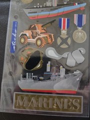Retired Sticko US Marines Dimensional Stickers Military Veteran Craft Pack Vtg