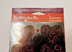 Stickety Doo-Da ~Patterned Hearts~ 2 Sheets American Greetings Sealed Pack READ