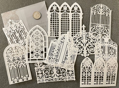 10 Paper Cutouts Fancy Filigree Lace Gates Windows Scrapbooking Card Book Making