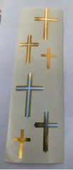 Mrs. Grossman’s GOLD & SILVER CROSS Stickers. 4 SQUARES. 1998. Retired.
