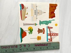 Vintage 90s Mrs. Grossman’s USA Landmarks Stickers Sheet 1997 Road Trip Travel