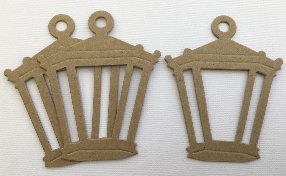 {4} HANGING LANTERN – Lamp Light – Bare Chipboard Die Cuts – 2 5/8″ x 3 1/4″