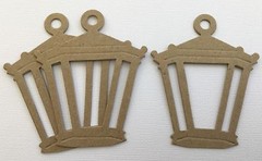 {4} HANGING LANTERN – Lamp Light – Bare Chipboard Die Cuts – 2 5/8″ x 3 1/4″
