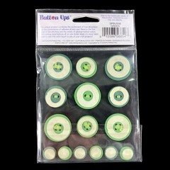 4 pks Sticko Button Photo Safe Adhesive GREEN Buttons Scrapbook Stickers