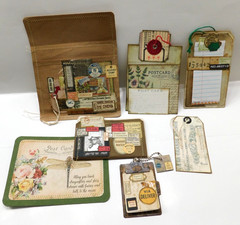 Junk Journal Add-Ons Handmade Tags Card Envelope File Clipboard Ephemera Set 4