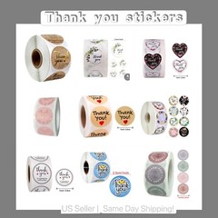 500pcs/Roll 1″/1.5″Thank You Stickers for Small Business,Round Sealing Labels