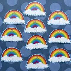Vintage Carson Dellosa Rainbows Name Tag Bulletin Board Cutout & Stickers Lot