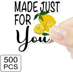 Lemon Stickers 1.5 Inch 500 Pcs Thank You Small Business Labels for Cups