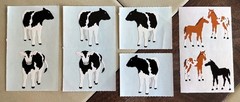 Vtg. Lot of MRS. GROSSMAN’S Farm Animals Stickers: Bunnies, Chicks, Cows, Colts