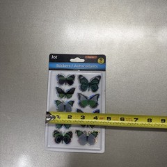 BUTTERFLIES Butterfly Bright Medium Green Black Silver Jot Stickers