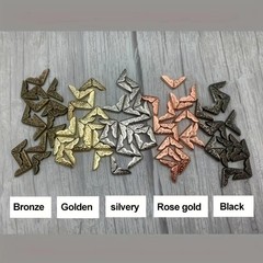 50pcs Electroplated Decorative Metal Book Corner Protectors 5-Colors Iron Plate