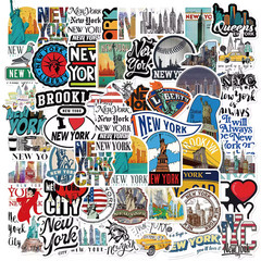 50 PCS New York Travel World Stickers NYC City Stickers Vintage Waterproof Vinyl