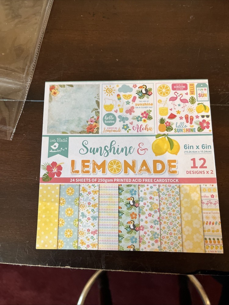 Little Birdie Card Stock Pack 6“ X 6“ 24 Pack Sunshine And Lemonade