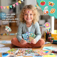Kids Stickers Pack 800 with Dinosaur Animal Fruits Ocean Space Cats for