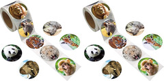 Jungle Animal Stickers 200 Pcs Roll Safari Zoo Labels for Kids Party Favors