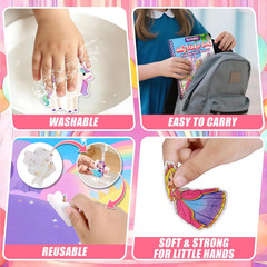 Jelly Sticker Book for Kids 2-4, Waterproof Reusable Sticker Book for Toddlers,