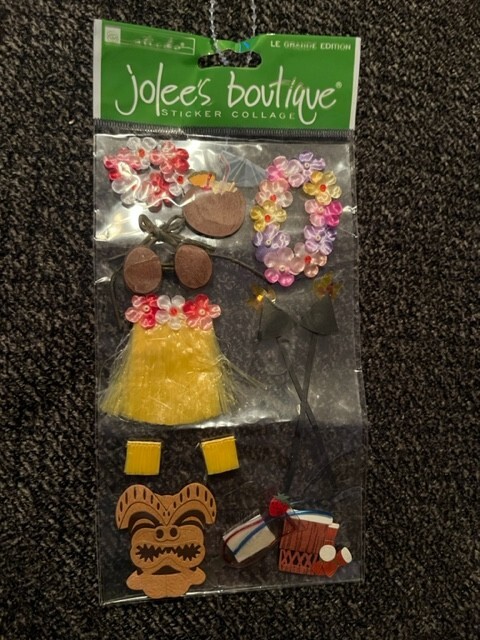 Jolees Boutique Luau Tiki Tropical Beach Hawaii Coconut Drink Scrapbook Stickers