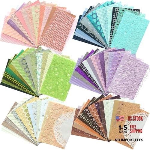 102 Unique Textured Scrapbook Papers and Mesh Fabric Textured Paper-01