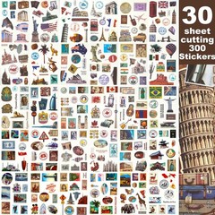 Auguro Scrapbook Stickers 300 PreCut Washi Stickers & 20 Scrapbook Papers fo…