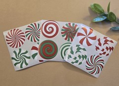 12 Peppermint Candy Stickers/Christmas Candy Stickers/Swirl Candy Stickers