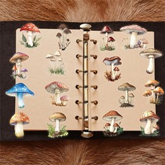 50PCS Retro Mushroom Stickers PET Transparent Nature Decals