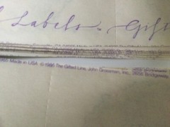 10 GIFTED STICKERS LABELS/TAGS John Grossman’s THE GIFTED LINE VTG 1986 FLORAL